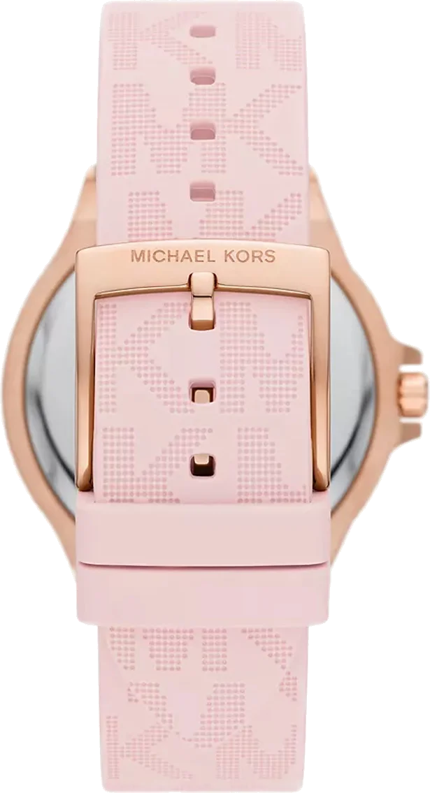 Montre Michael Kors MK7282 Lennox pour femme - Cadran or rose, bracelet silicone rose vue 2