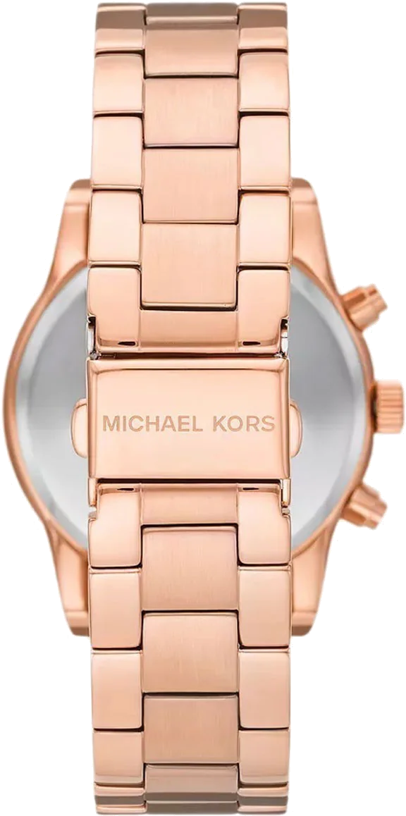 Montre-bracelet Michael Kors Ritz MK7302 pour femme, chronographe en acier or rose à cristaux vue 2