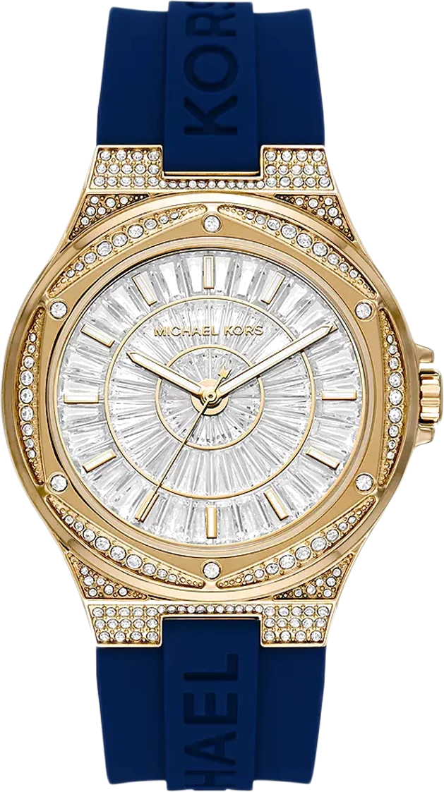 Montre Femme Michael Kors MK7333 - Boîtier Or 43mm, Bracelet Silicone Bleu