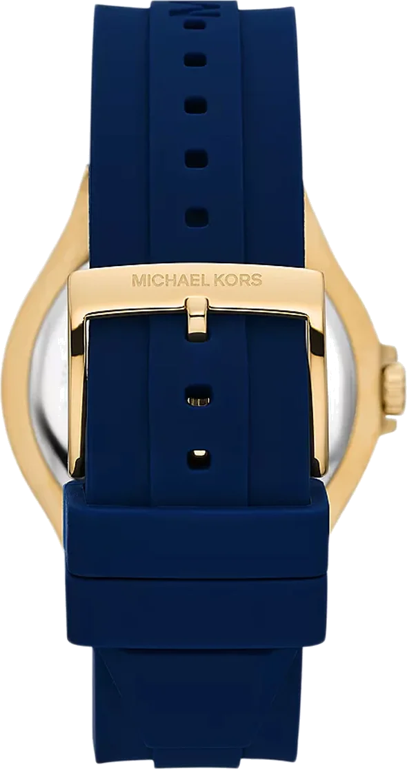 Montre Femme Michael Kors MK7333 - Boîtier Or 43mm, Bracelet Silicone Bleu vue 2