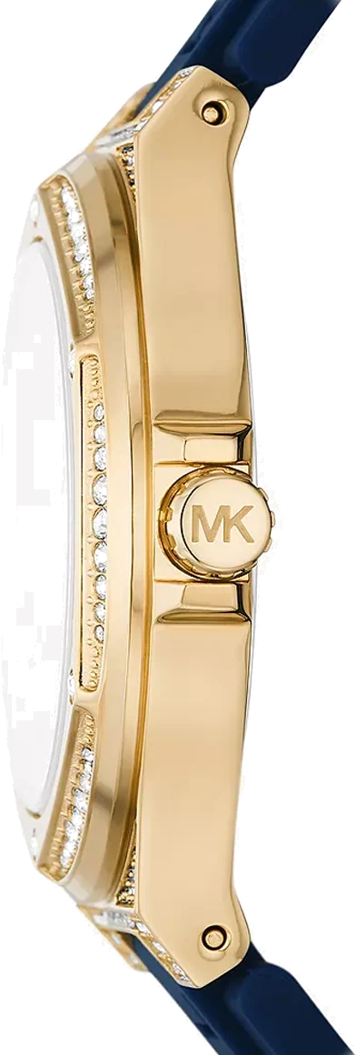 Montre Femme Michael Kors MK7333 - Boîtier Or 43mm, Bracelet Silicone Bleu vue 3
