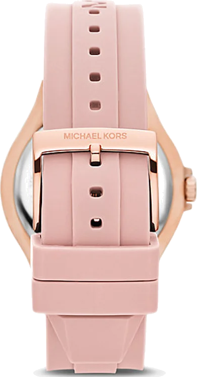 Montre Femme Michael Kors Lennox MK7334 Cadran et Boîtier Or Rose, Bracelet Silicone Rose vue 3