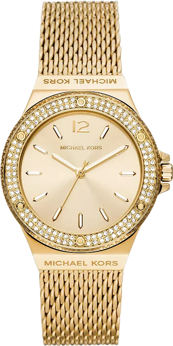 Montre Femme Michael Kors MK7335 Lennox - Cadran Doré Pavé, Bracelet Maille Or Acier Inoxydable