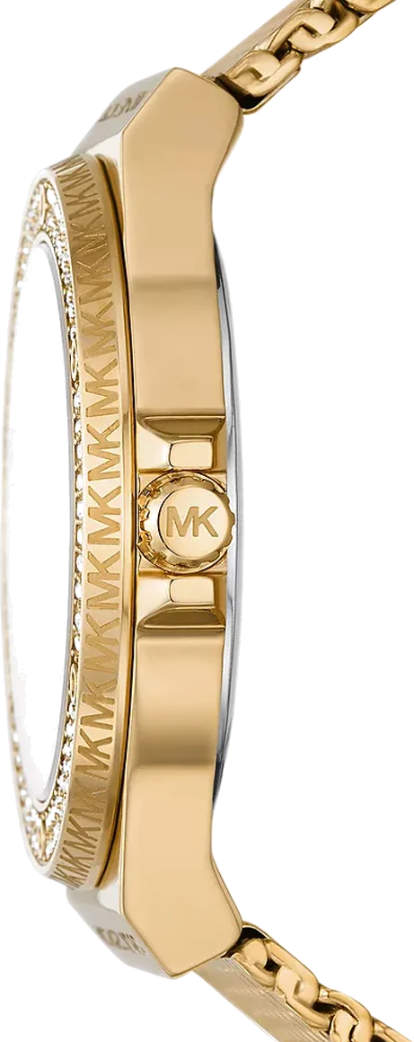 Montre Femme Michael Kors MK7335 Lennox - Cadran Doré Pavé, Bracelet Maille Or Acier Inoxydable vue 3