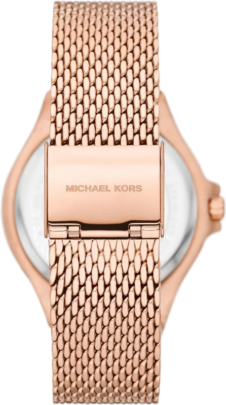 Montre Femme Michael Kors Lennox MK7336 - Boîtier et Cadran Or Rose, Bracelet Maille Milanaise vue 2