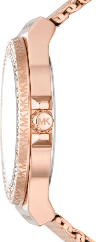 Montre Femme Michael Kors Lennox MK7336 - Boîtier et Cadran Or Rose, Bracelet Maille Milanaise vue 3