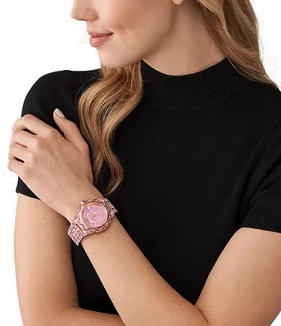 Montre Femme Michael Kors Raquel MK7343 en Acier Doré Rose à Cadran Pavé - Edition Limitée vue 6