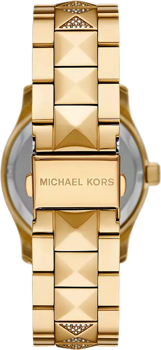 Montre Femme Michael Kors MK7390 Runway - Cadran Vert Cristaux & Bracelet Or Acier vue 2