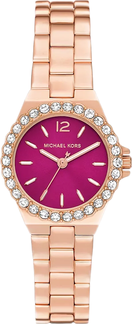 Montre Femme Michael Kors Lennox MK7396 - Cadran Bordeaux, Boîtier et Bracelet Acier Or Rose