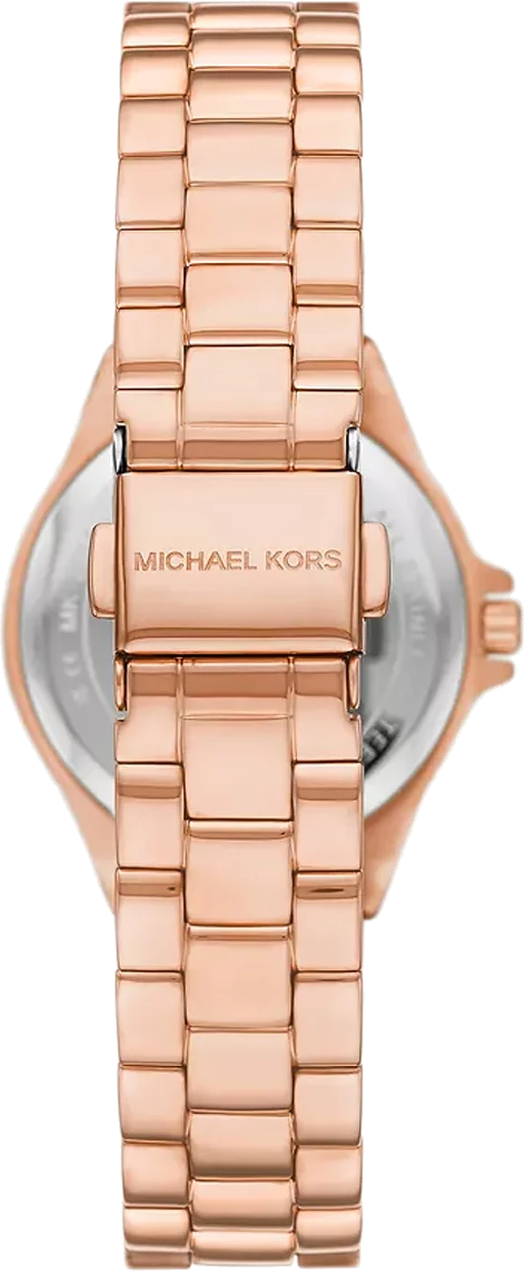 Montre Femme Michael Kors Lennox MK7396 - Cadran Bordeaux, Boîtier et Bracelet Acier Or Rose vue 2