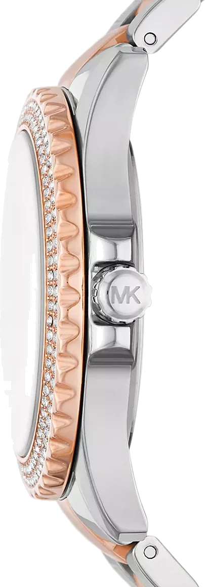 Montre femme Michael Kors Everest MK7402 - Cadran or rose, bracelet acier bicolore argent/or rose vue 3