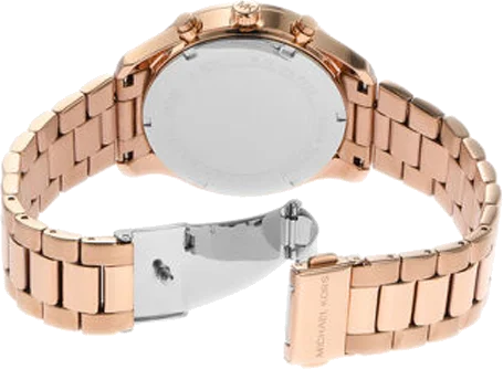 Montre Michael Kors Berkley MK7412 pour femme, cadran vert, boîtier et bracelet acier or rose vue 2