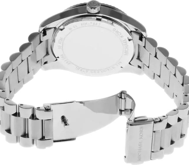 Montre Femme Michael Kors Lexington MK7443 - Cadran Fuchsia Pavé & Bracelet Acier Argenté vue 4