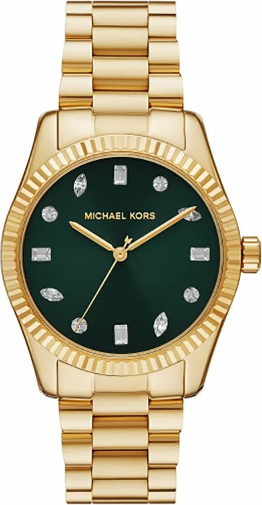 Montre Femme Michael Kors Lexington MK7449 - Cadran Vert Pavé, Bracelet Acier Doré vue 3