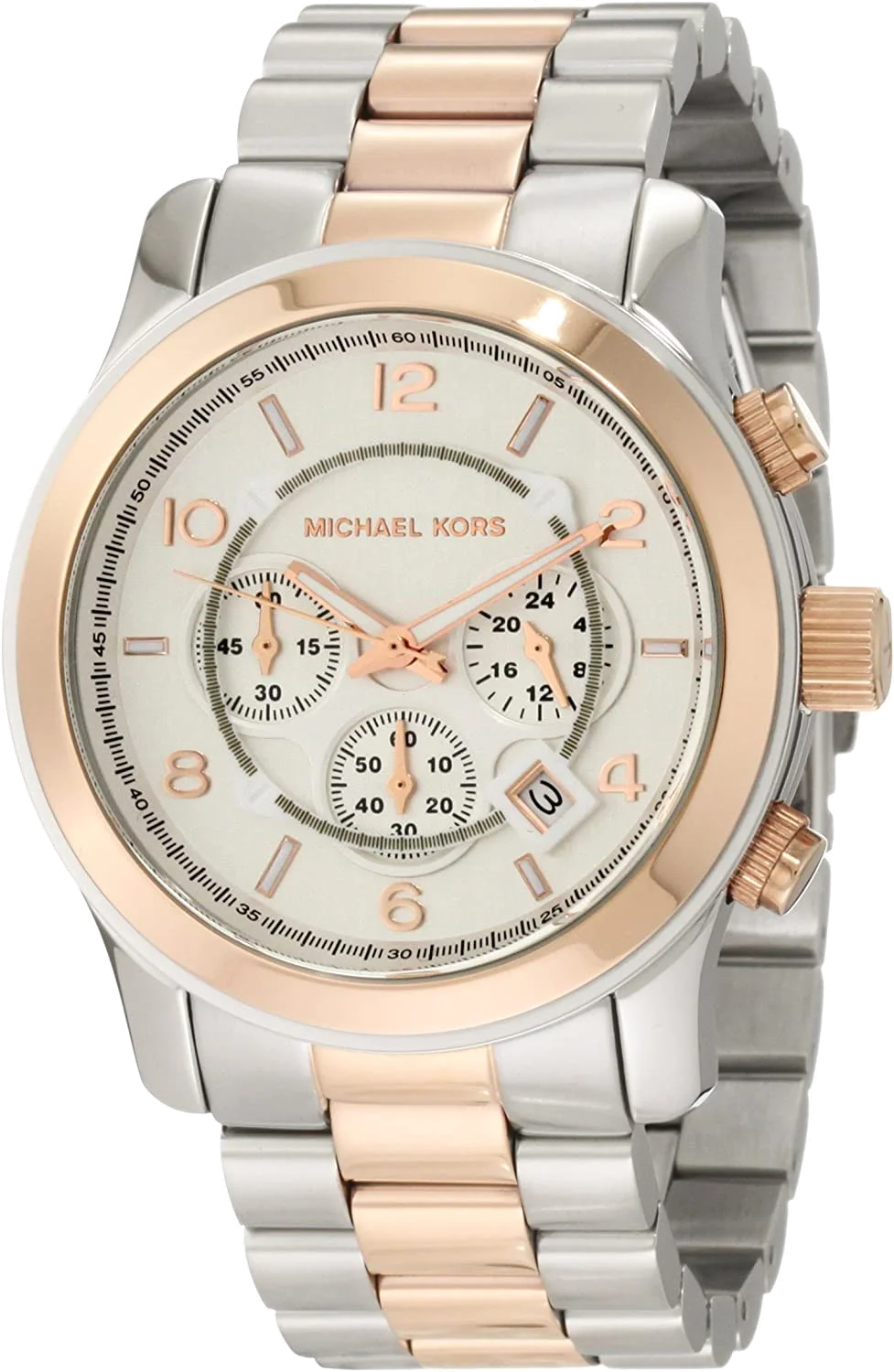 Montre Homme Michael Kors Bradshaw MK8176 en acier argent et or rose