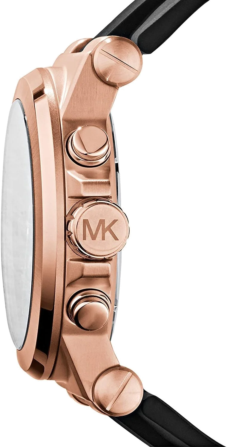 Montre Homme Michael Kors MK8184 Dylan - Boîtier Silicone Or Rose 47mm, Cadran Noir, Bracelet Caoutchouc vue 3