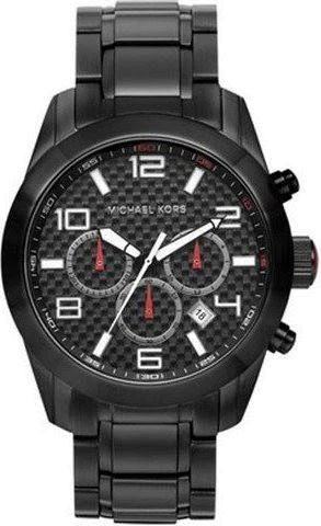 Montre Homme Michael Kors MK8219 Chronographe Noir et Rouge - Cadran Texturé