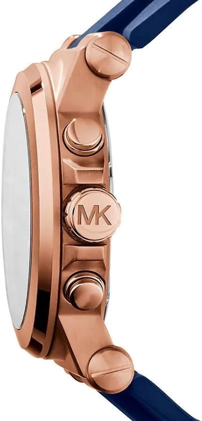 Montre Homme Michael Kors MK8295 Dylan - Boîtier Or Rose, Cadran et Bracelet Silicone Bleu vue 2