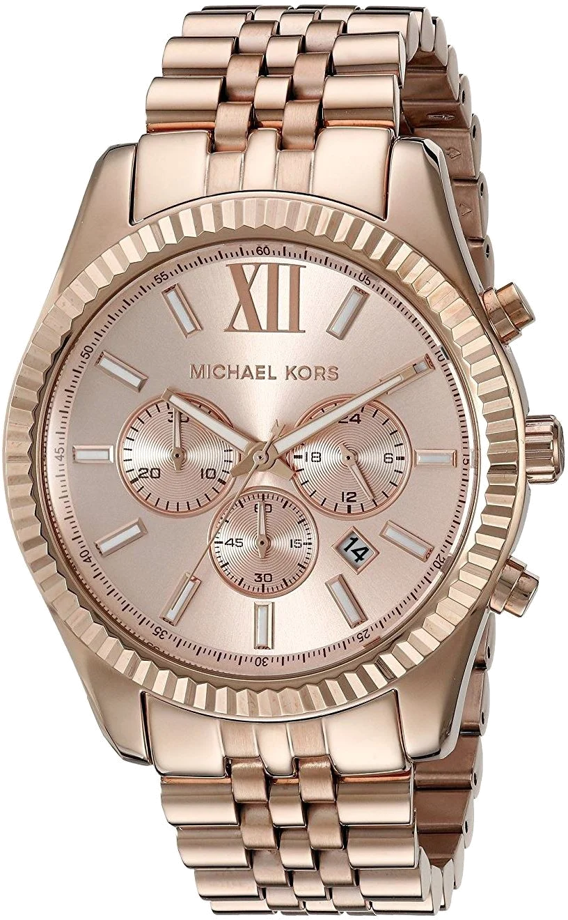 Montre Michael Kors MK8319 Chronographe Femme en Acier Or Rose - Lunette Crantée
