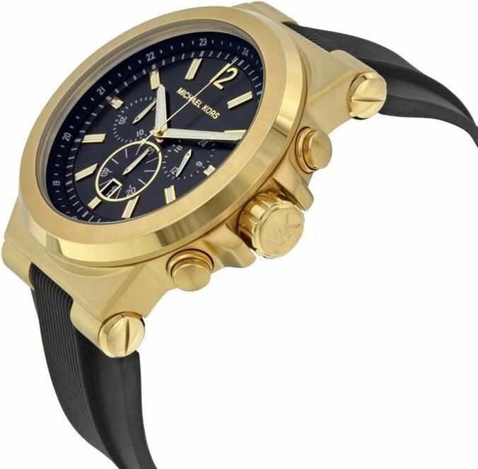 Montre Homme Michael Kors MK8445 Dylan Chronographe Cadran Noir Bracelet Caoutchouc vue 2