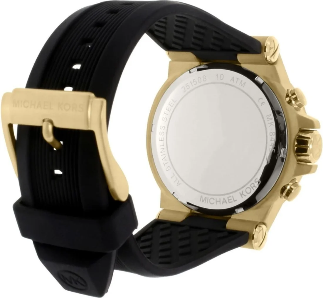 Montre Homme Michael Kors MK8445 Dylan Chronographe Cadran Noir Bracelet Caoutchouc vue 3