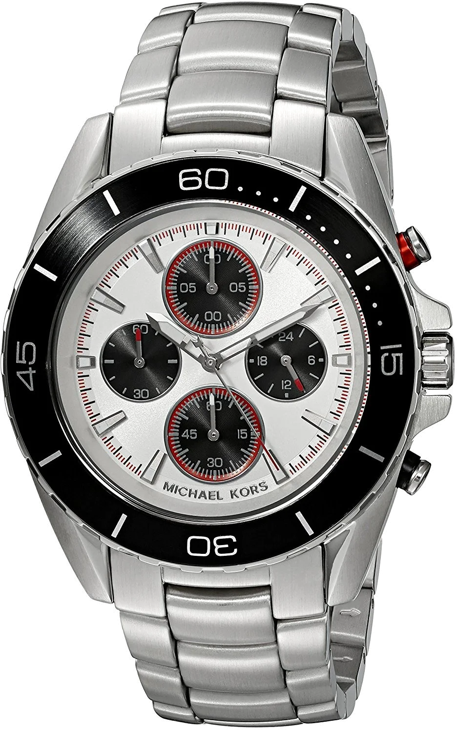 Montre Homme Michael Kors MK8476 Jet Master Argent Cadran Blanc Chronographe