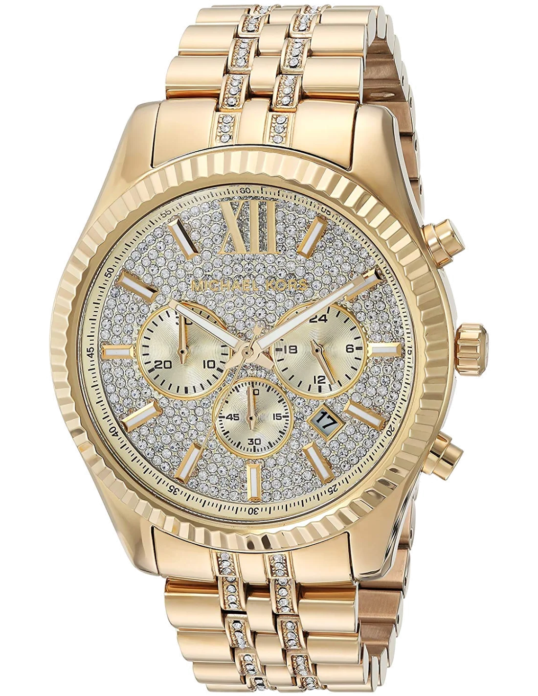 Montre Michael Kors MK8579 Lexington Unisexe en Acier Doré avec Cadran à Cristaux