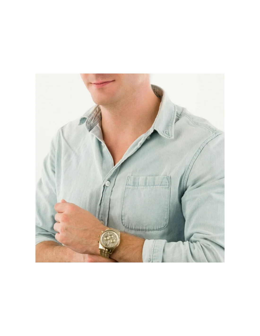 Montre Michael Kors MK8579 Lexington Unisexe en Acier Doré avec Cadran à Cristaux vue 4