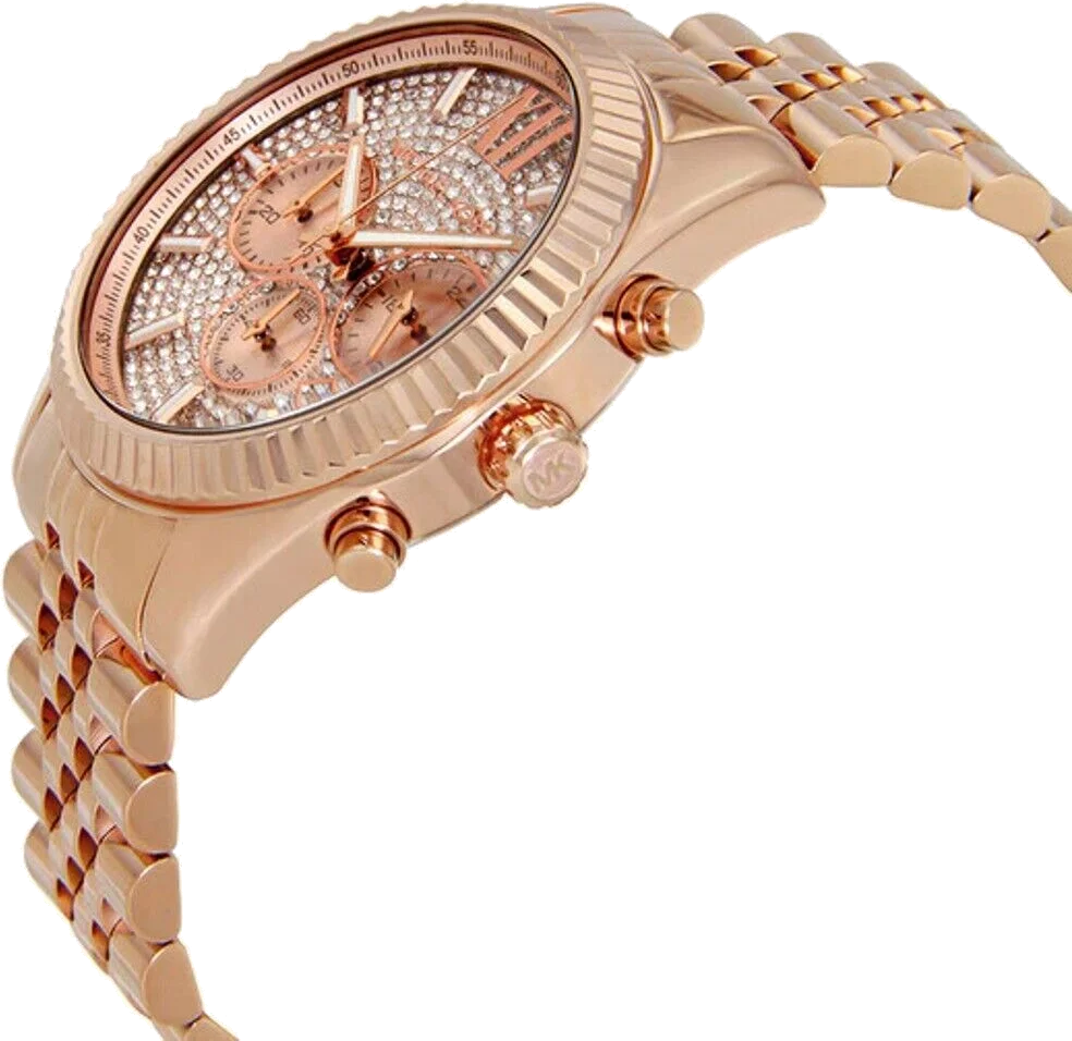 Montre Homme Michael Kors MK8580 Lexington Chronographe Acier Doré Rose vue 2