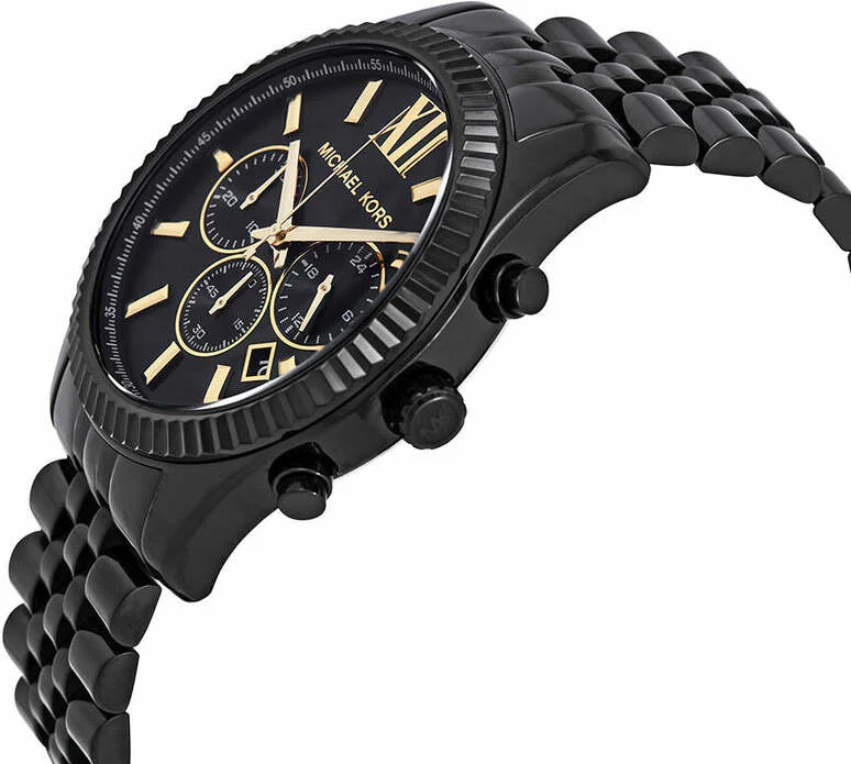 Montre Homme Michael Kors MK8603 Lexington - Chronographe Noir Acier vue 3