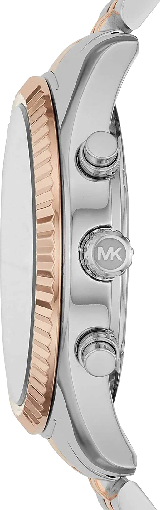 Montre Michael Kors Lexington MK8714 Homme - Cadran Noir, Boîtier Or Rose, Bracelet Acier Bicolore vue 2