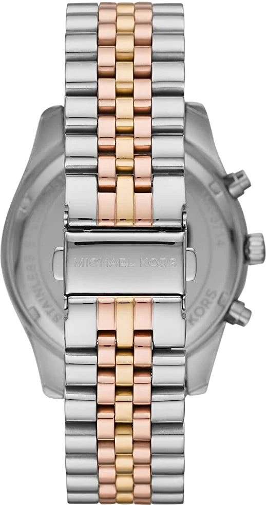 Montre Michael Kors Lexington MK8714 Homme - Cadran Noir, Boîtier Or Rose, Bracelet Acier Bicolore vue 3