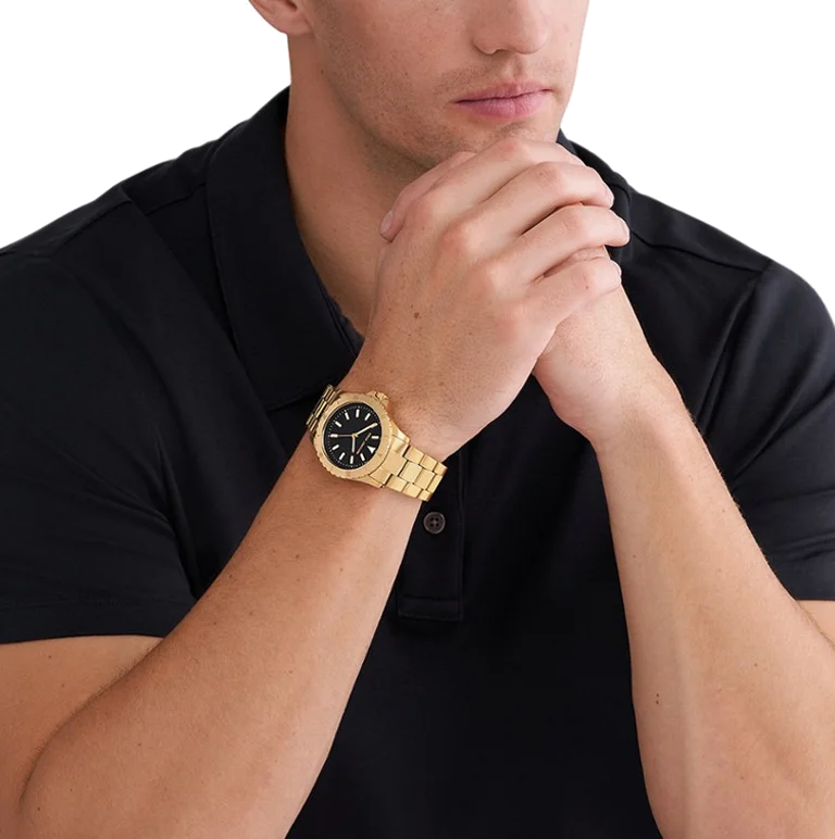 Montre Homme Michael Kors MK9078 en Acier Doré à Cadran Noir vue 4