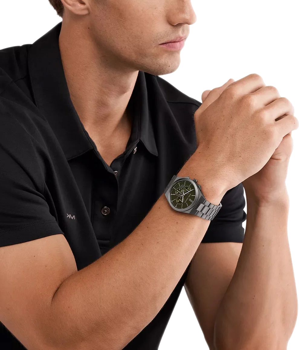 Montre Homme Michael Kors MK9118 Acier Anthracite Cadran Vert vue 4