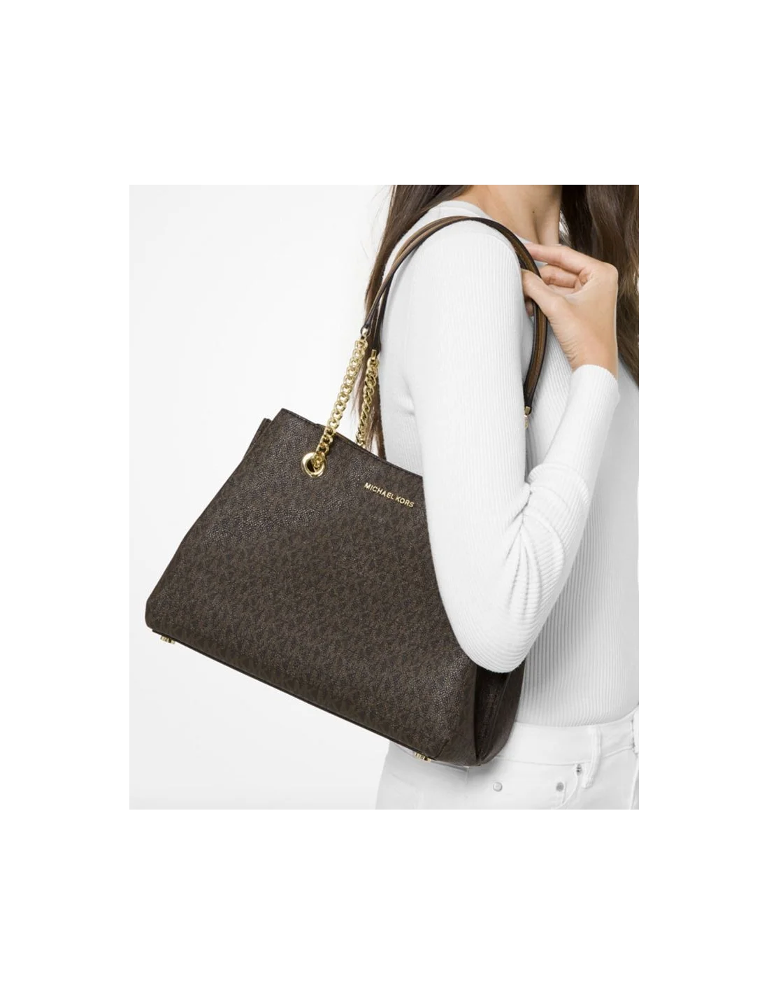 Sac à bandoulière Michael Kors Teagan Marron vue 5