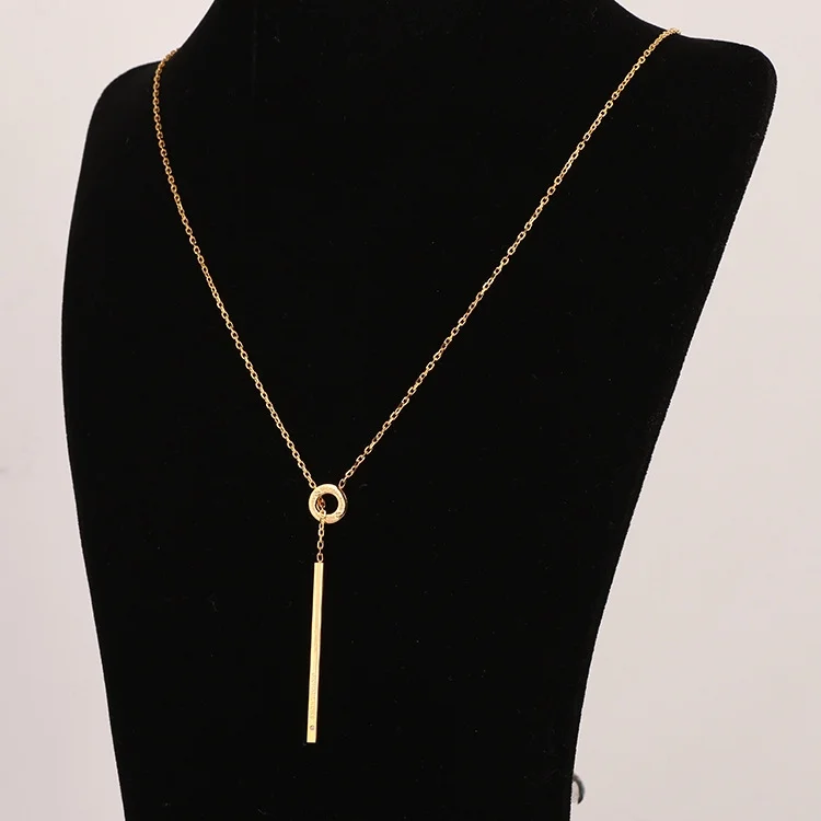 Collier Michael Kors Lariat MKJ4681710 avec barre pendante 3D en acier inoxydable doré vue 6