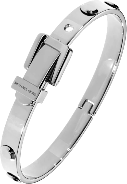 Bracelet Michael Kors Jonc Astor MKJ1820040 en acier argenté et rivets vue 2