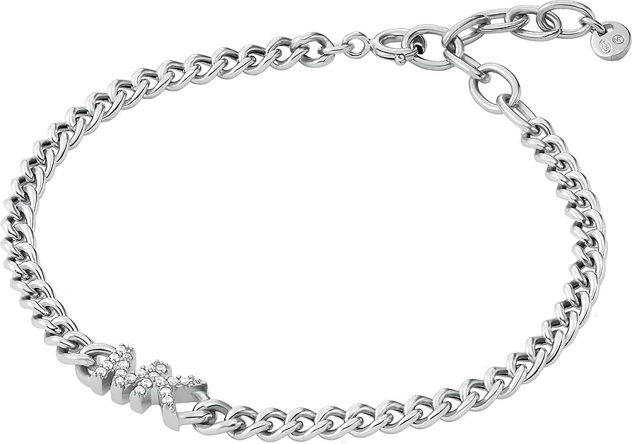 Bracelet femme Michael Kors MKC1601AN040 en argent 925 à maillons avec logo MK cristallisé