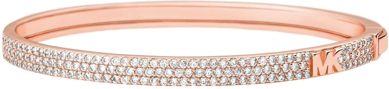 Bracelet jonc Michael Kors MKC1551AN791 en argent plaqué or rose avec zircons, pour femme