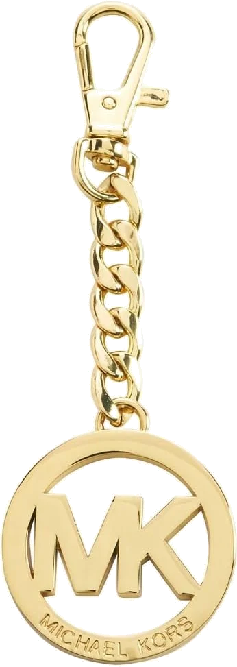 Porte-clés Michael Kors référence 109218 en acier plaqué or jaune avec breloque logo MK