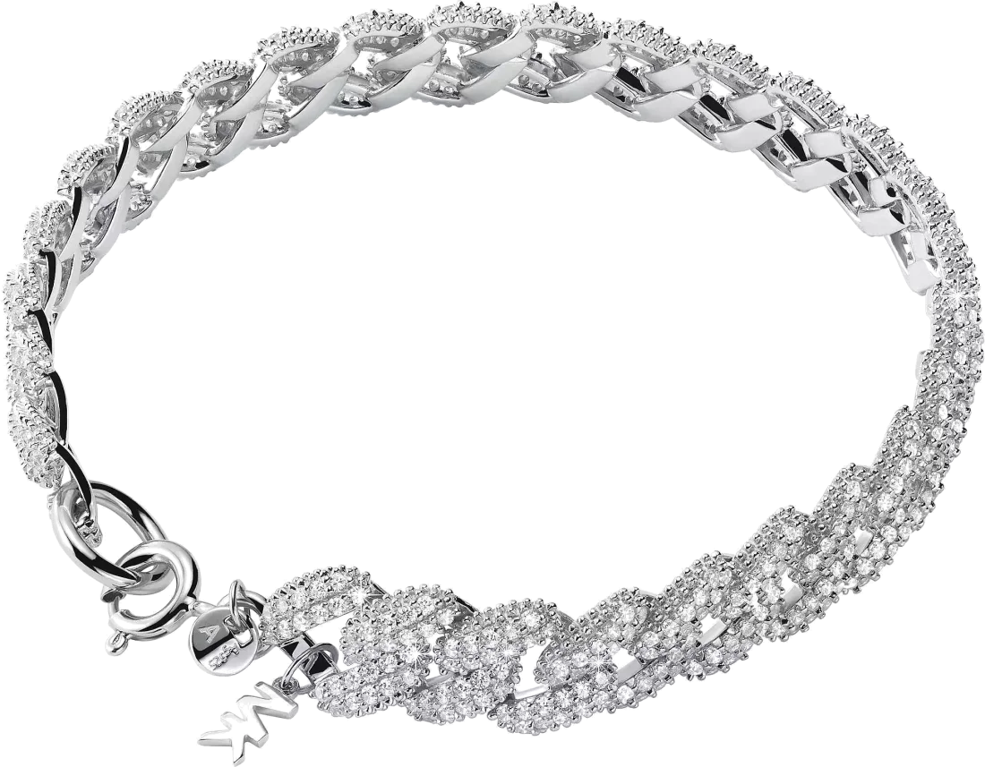 Bracelet Michael Kors MKC1427AN040 en argent 925 à maillons gourmette pavé de zircons pour femme vue 2