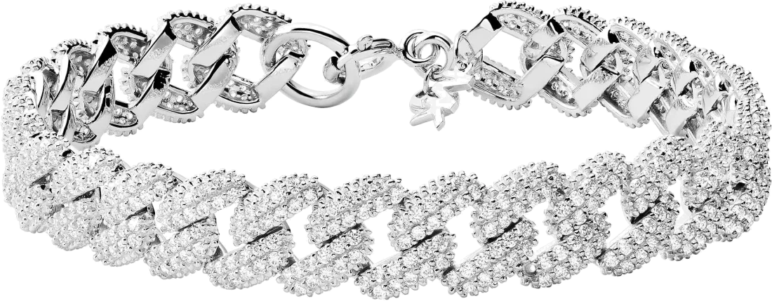 Bracelet Michael Kors MKC1427AN040 en argent 925 à maillons gourmette pavé de zircons pour femme