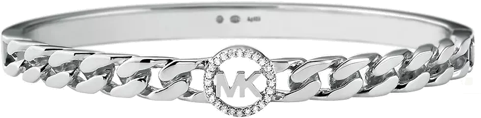 Bracelet jonc Michael Kors MKC1381AN040M en argent 925 pour femme, coeur pavé de cristaux