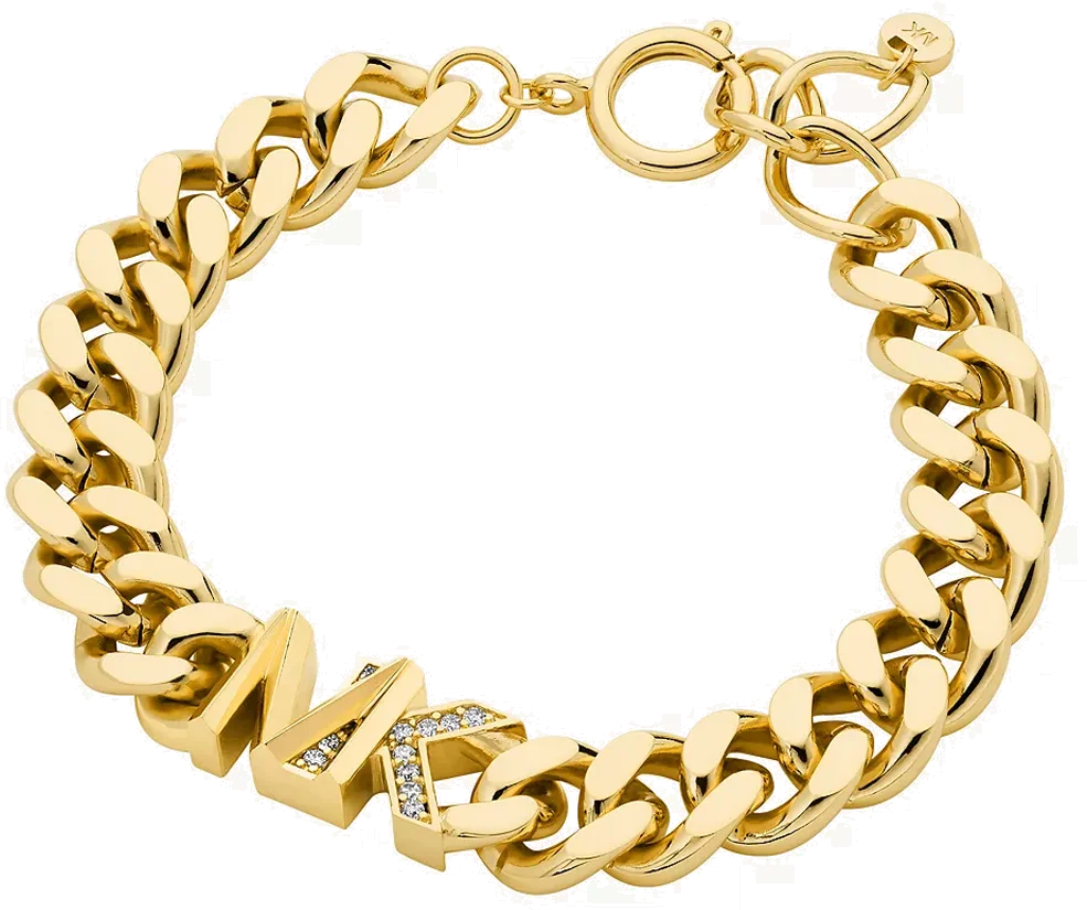 Bracelet Michael Kors MKJ7834710 en laiton plaqué or avec zircons - Pour Femme