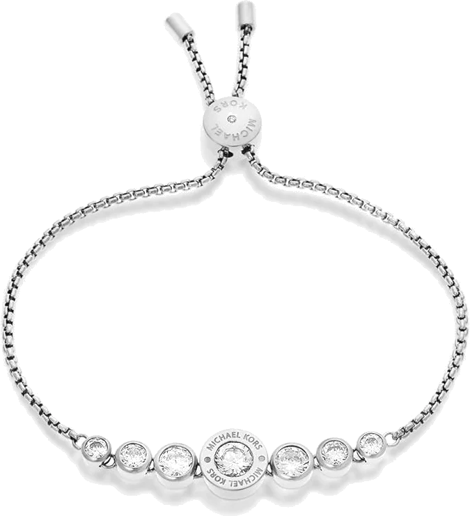 Bracelet Michael Kors en métal argenté à cristaux et fermoir coulissant - Réf. MKJ5335040 vue 2