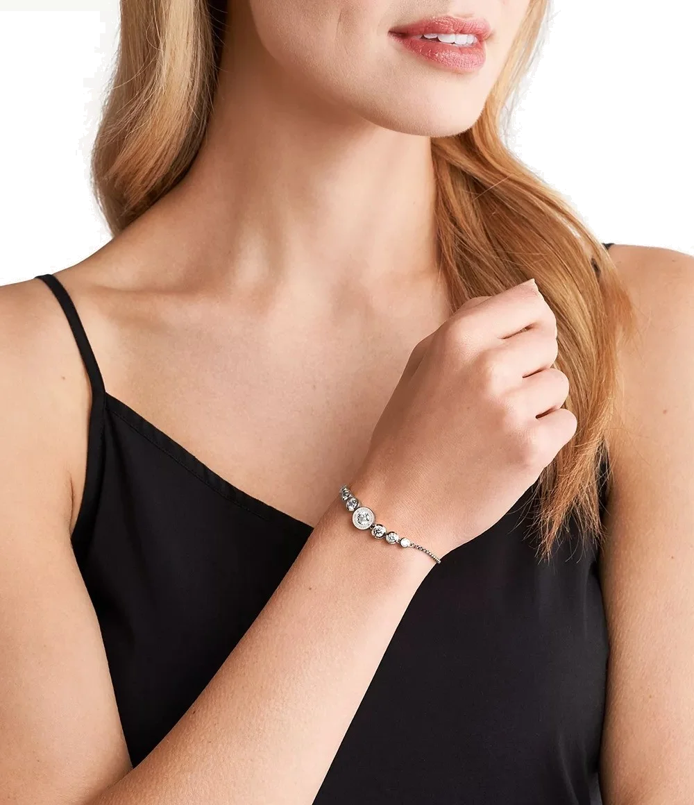 Bracelet Michael Kors en métal argenté à cristaux et fermoir coulissant - Réf. MKJ5335040 vue 3