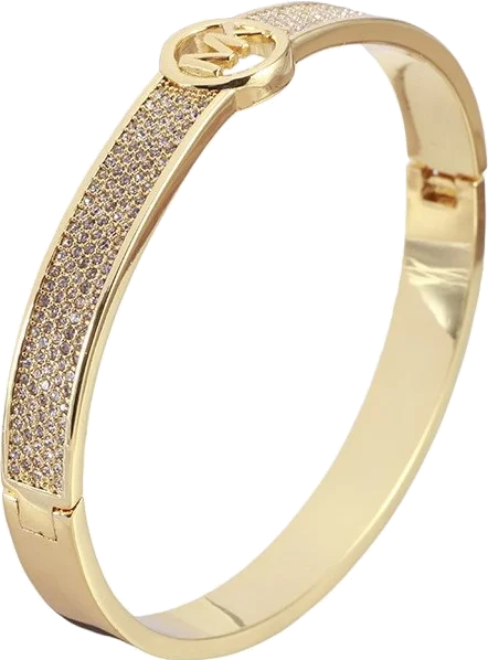 Bracelet rigide Michael Kors MKJ5320040 en or laiton pour femme avec cristaux vue 2