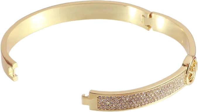 Bracelet rigide Michael Kors MKJ5320040 en or laiton pour femme avec cristaux vue 3