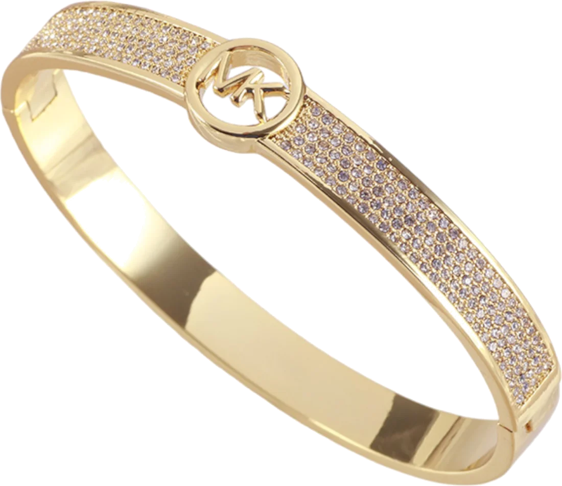 Bracelet rigide Michael Kors MKJ5320040 en or laiton pour femme avec cristaux