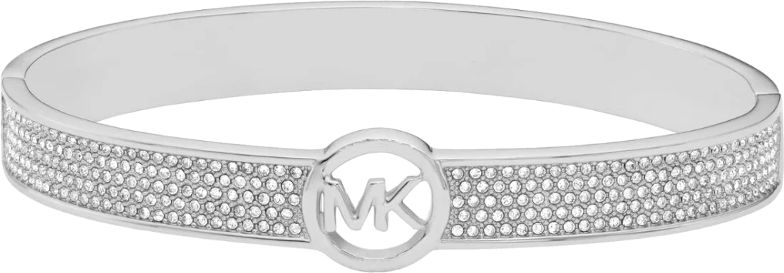 Bracelet rigide Michael Kors Brillance en métal argenté pour femme, réf. MKJ5320060